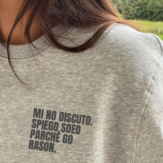 Felpa MI NO DISCUTO. SPIEGO